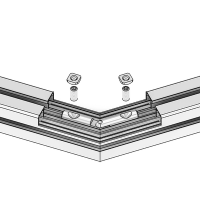 41-222-1 MODULAR SOLUTIONS 45 MITRE CONNECTOR 90 DEG DRILLING REQUIRED